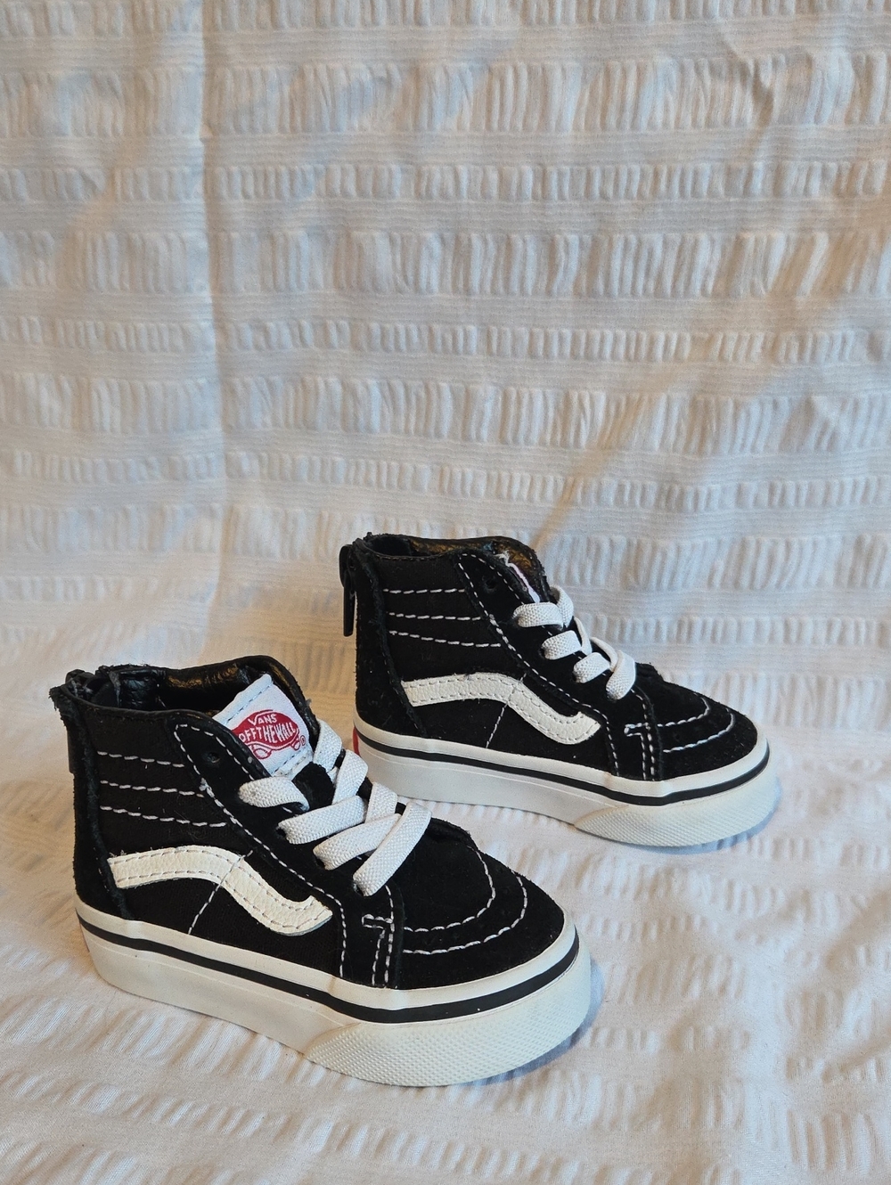 Vans Kids Black High-Top Sneakers with White Stripe